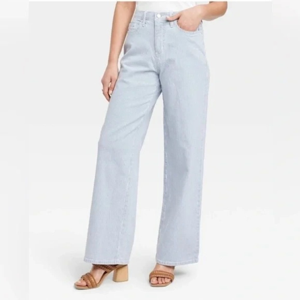 Universal Thread Railroad Stripe Wide-Leg Jeans 16 New‎ With Tags